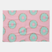 Pink Ombre Donuts Aquamarin Donut Sprinkles Bäcker Geschirrtuch (Horizontal)