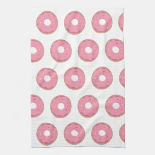 Pink Ombre Donuts Sprinkles Bäckerei Geschirrtuch (Vertikal)