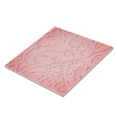 Pink Ombre Eichhörnchen Woodland Embossed Acorn Ei Fliese (Seite)