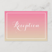 Pink Ombre Elegante Script Empfang Card Begleitkarte (Vorderseite)