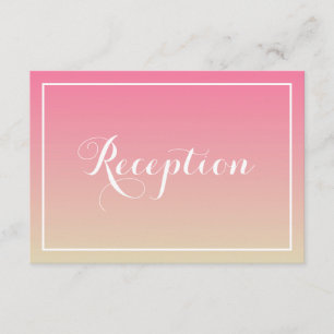 Pink Ombre Elegante Script Empfang Card Begleitkarte