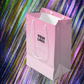 Pink Ombre | Firmenname und Logo | Kontaktinformat Mittlere Geschenktüte