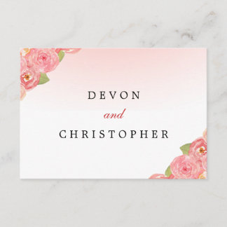 Pink Ombre Floral Water Response Cards RSVP Karte