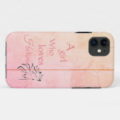Pink Ombré Girl Who Liebe Pferde Script Girly Case-Mate iPhone Hülle (Rückseite (Horizontal))