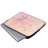 Pink Ombré Girl Who Liebe Pferde Script Girly Laptopschutzhülle (Vorne Knopf)