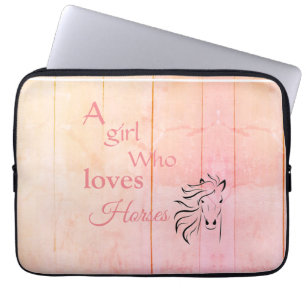 Pink Ombré Girl Who Liebe Pferde Script Girly Laptopschutzhülle