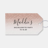 Pink Ombre Glitzer Bachelorette Bride Name Gefalle Geschenkanhänger (Vorderseite (Horizontal))