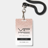 Pink Ombre Glitzer Bachelorette VIP Pass Lanyard Ausweis (Vorderseite mit Lanyard)