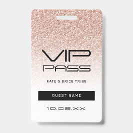 Pink Ombre Glitzer Bachelorette VIP Pass Lanyard Ausweis