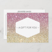 PINK OMBRE GLITZER Geschenkgutschein (Vorne/Hinten)