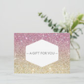 PINK OMBRE GLITZER Geschenkgutschein (Stehend Vorderseite)