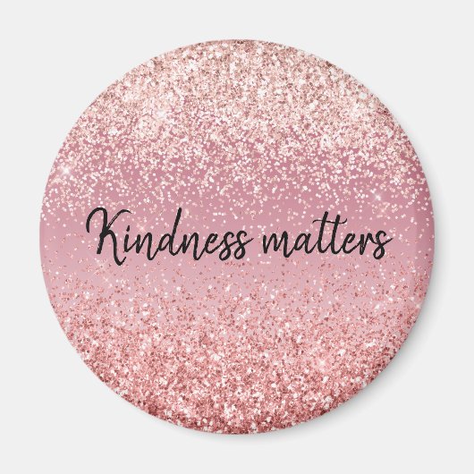 Pink Ombre Glitzer Kindness Magnet (Vorne)
