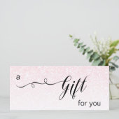 *~* Pink Ombre Glitzer Trendy Pastel Gift Card (Stehend Vorderseite)