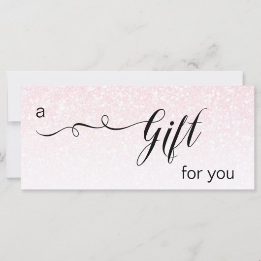 *~* Pink Ombre Glitzer Trendy Pastel Gift Card (Vorderseite)