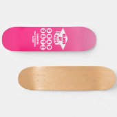 Pink Ombre Gradient Abschluss Skateboard (Horizontal)