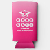 Pink Ombre Gradient Graduation Party Selters Dosenkühler (Rückseite)