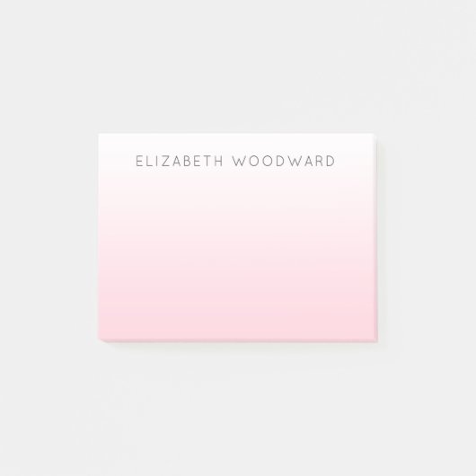 Pink Ombre Gradient Personalisiert Post-it-Notes Post-it Klebezettel (Vorderseite)