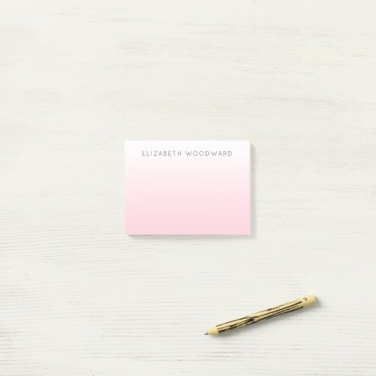 Pink Ombre Gradient Personalisiert Post-it-Notes Post-it Klebezettel (Auf Schreibtisch)