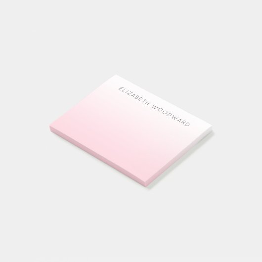 Pink Ombre Gradient Personalisiert Post-it-Notes Post-it Klebezettel (angewinkelt)