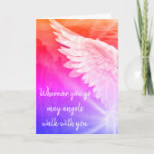 Pink Ombre Guardian Angel – Angels Walk With You Karte (Vorderseite)
