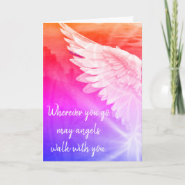 Pink Ombre Guardian Angel – Angels Walk With You Karte
