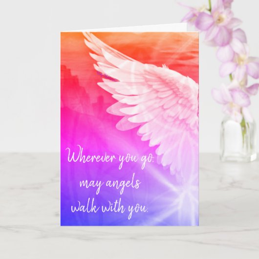 Pink Ombre Guardian Angel – Angels Walk With You Karte (Orchidee)