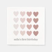 Pink Ombre Hearts Serviette (Vorderseite)