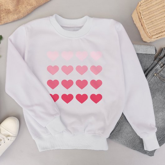 Pink Ombre Hearts Valentinstag Sweatshirt