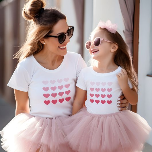 Pink Ombre Hearts Valentinstag T-Shirt