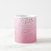 Pink Ombre Leopard Muster Custom Monogram & Name Kaffeetasse (Mittel)