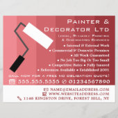 Pink Ombre & Paint Roller, Maler & Dekorator Flyer (Vorne)