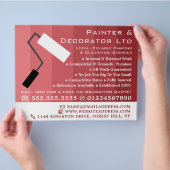 Pink Ombre & Paint Roller, Maler & Dekorator Flyer (Hand)