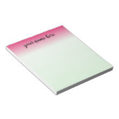 Pink Ombre Personalisiert Notepad Notizblock (angewinkelt)
