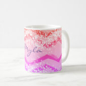 Pink Ombre Personalisiert Zig Zag Kaffeetasse (VorderseiteRechts)