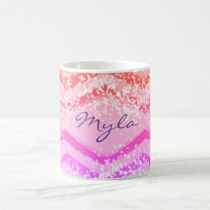 Pink Ombre Personalisiert Zig Zag Kaffeetasse