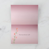 Pink Ombre Rose Vielen Dank Dankeskarte (Innenseite)