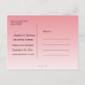 Pink Ombre Save the Date Hochzeitkarte Ankündigungspostkarte (Rückseite)