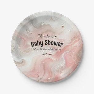 Pink Ombre Shimmers Baby Dusche Pappteller