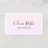 Pink Ombre Signature Script Beruflich Telefonnummerkarte (Vorderseite)