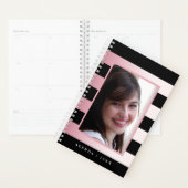 Pink Ombre und Black Stripes Foto Agenda Planer (Anzeige)