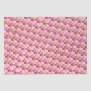 Pink Ombre und Gold Foil Shimmer Mermaid Scales Seidenpapier