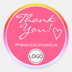Pink Ombre Vielen Dank Labels Circle Logo Vorlage Runder Aufkleber
