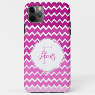 Pink Ombre Zickzack Personalisiert iPhone Case