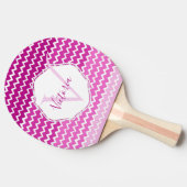 Pink Ombre Zickzack Personalisiert Ping Pong Paddl Tischtennis Schläger (Seitenansicht)