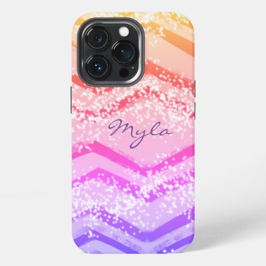 Pink Ombre Zig Zag iPhone Hülle (Hinten)