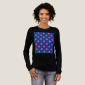 Pink On Blue Polka Dots Pattern Design Tri-Blend Shirt (Volle Vorderseite)