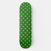 Pink On Green Polka Dots Pattern Design  Skateboard (Vorderseite)