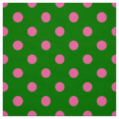 Pink On Green Polka Dots Pattern Design  Stoff (Muster)