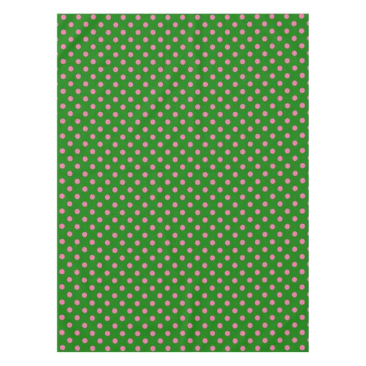 Pink On Green Polka Dots Pattern Design  Tischdecke (Vorderseite)
