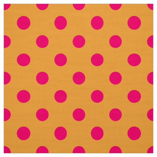 Pink On Orange Polka Dots Pattern Design  Stoff (Muster)